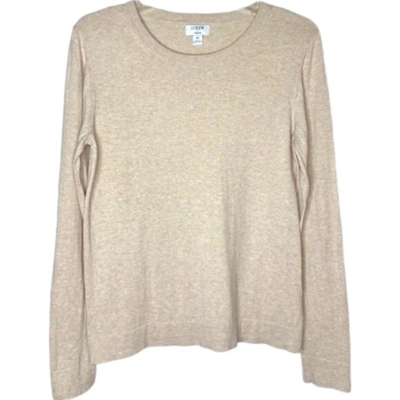J. Crew Factory 100% Cotton Long Sleeved Teddie Sweater - Light Hthrd Khaki - M - Picture 2 of 9